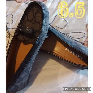 Coach Olive Flat Loather Black size 6.5